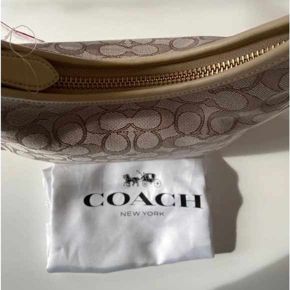 NWT COACH Ergo Shoulder Bag In Signature Jacquard C2588 Stone Ivory - Picture 8 of 12